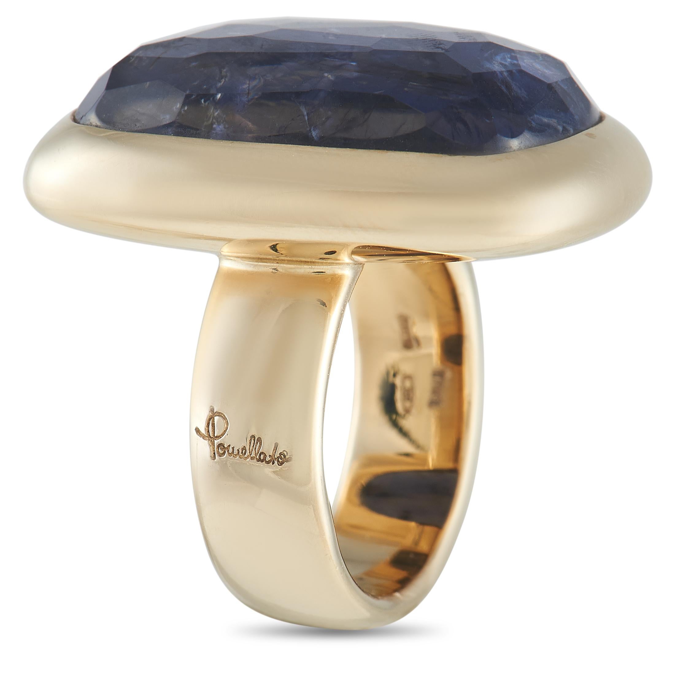 Pomellato 18k Yellow Gold Iolite Cocktail Ring at 1stDibs pomellato