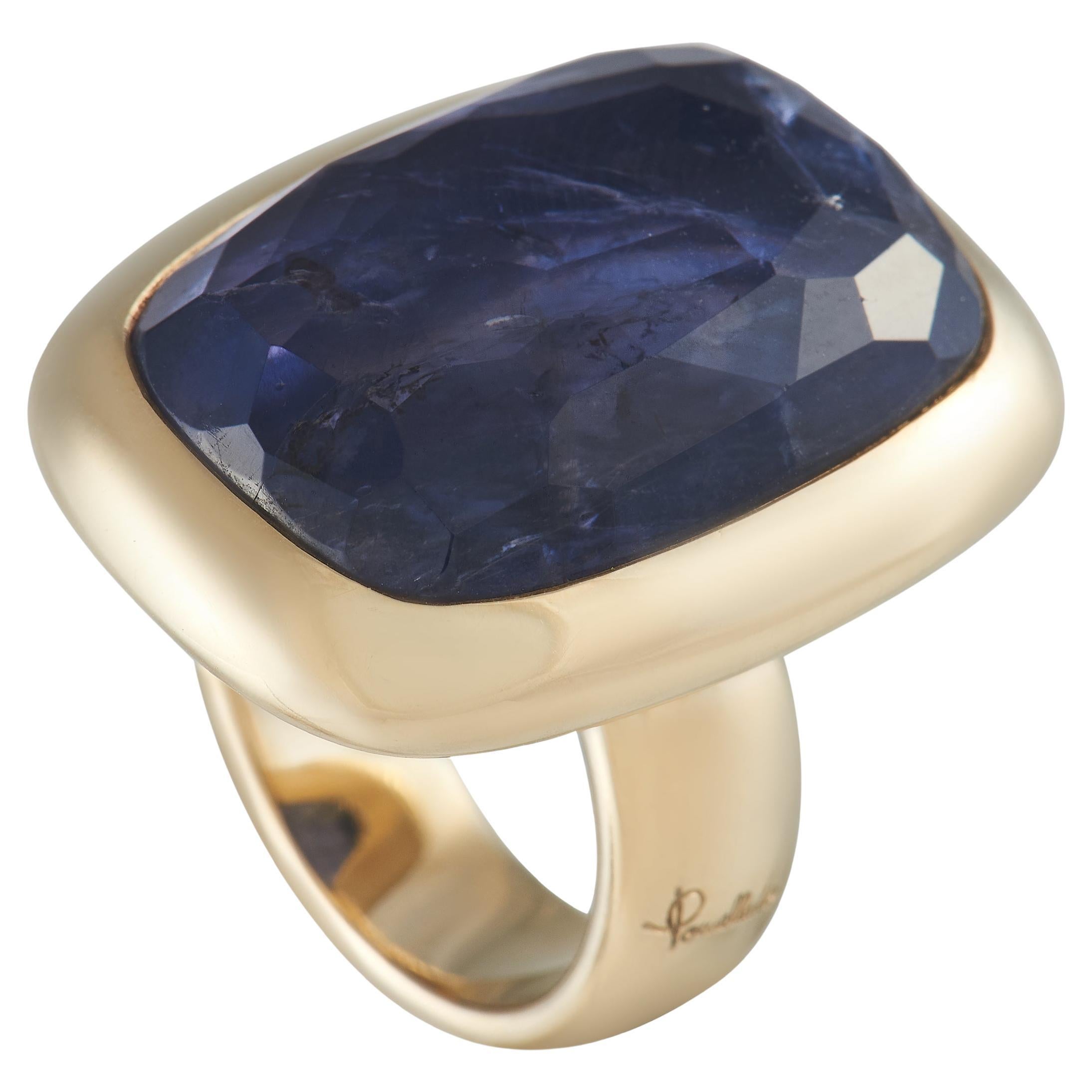 Pomellato 18k Yellow Gold Iolite Cocktail Ring at 1stDibs pomellato