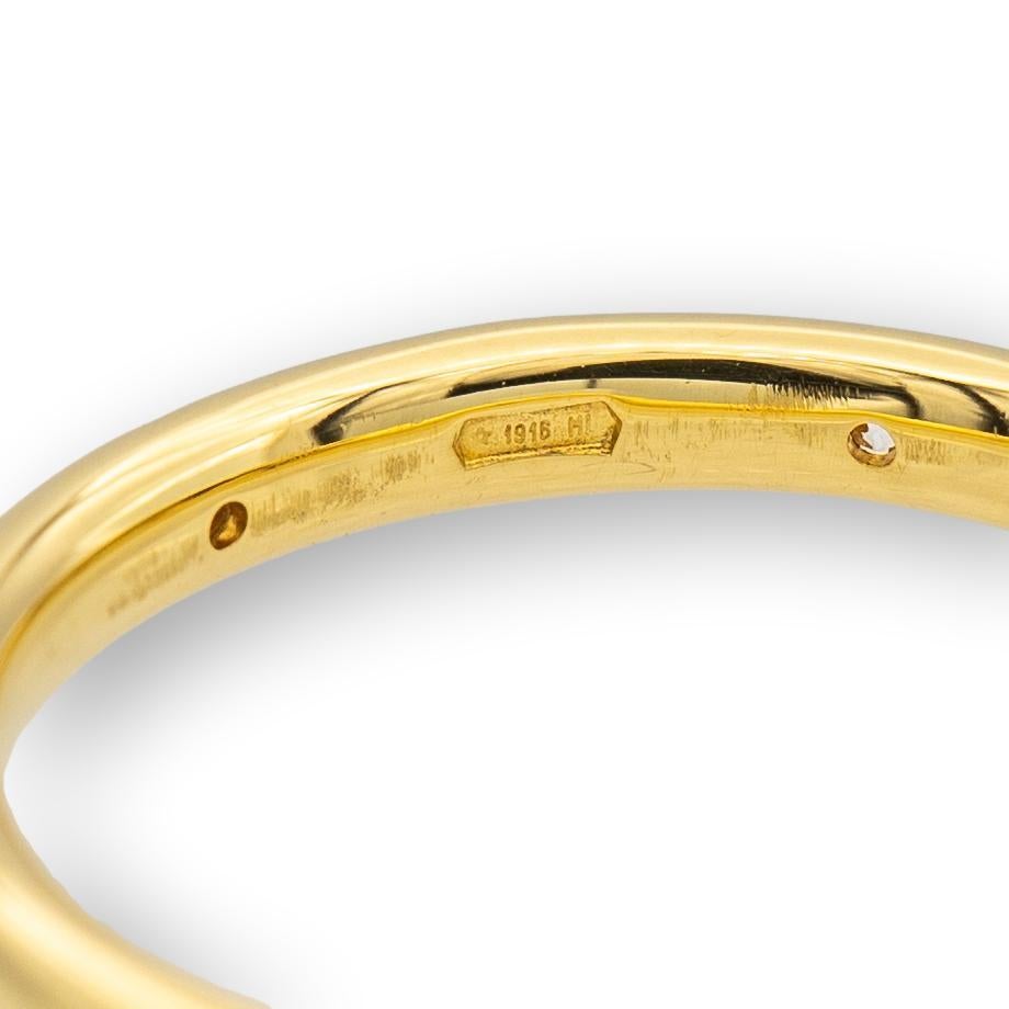 Round Cut Pomellato 18K Yellow Gold Lucciole Diamond .13ct Band Ring Size 6.5 For Sale