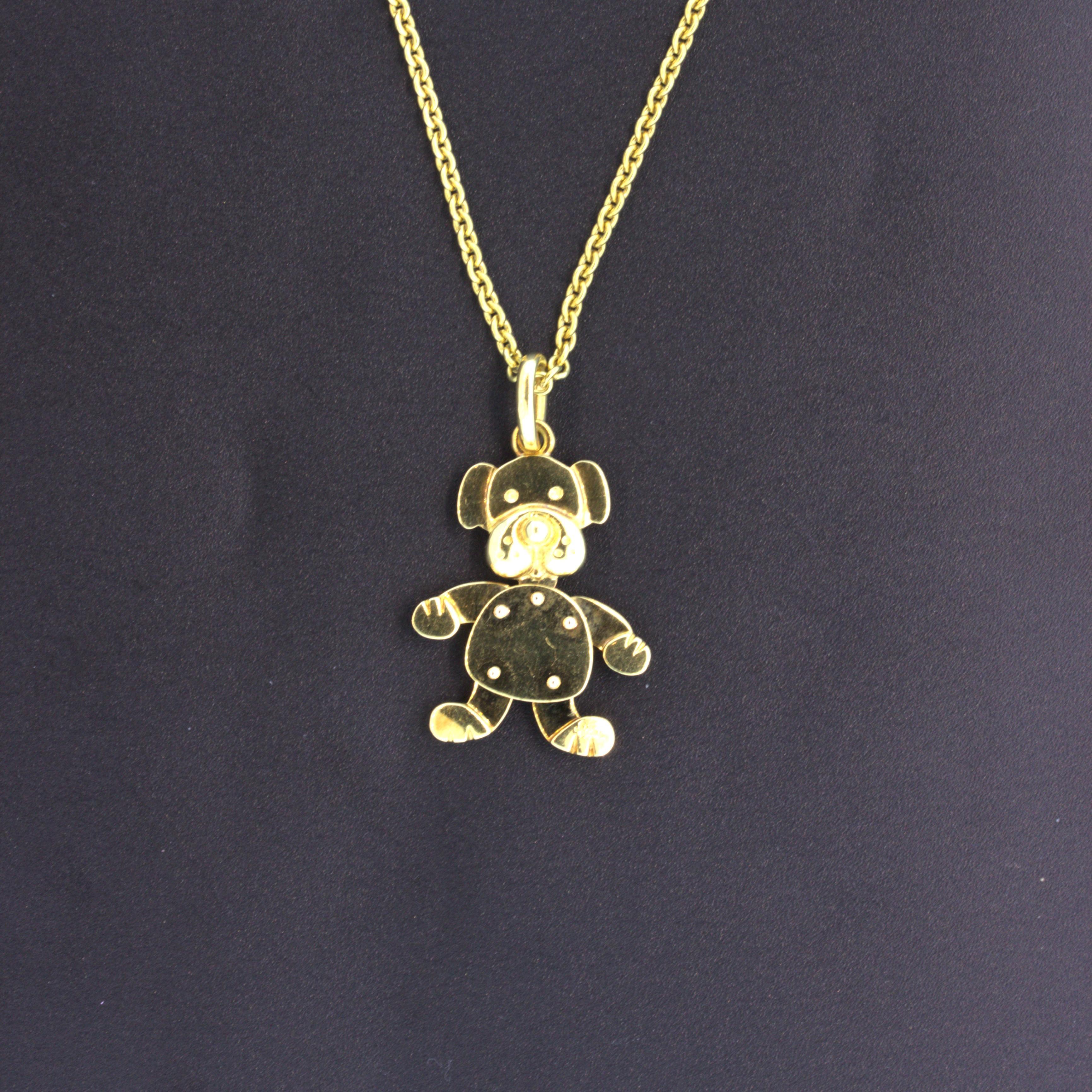 Pomellato 18k Yellow Gold Puppy Dog Pendant Necklace In New Condition For Sale In Beverly Hills, CA