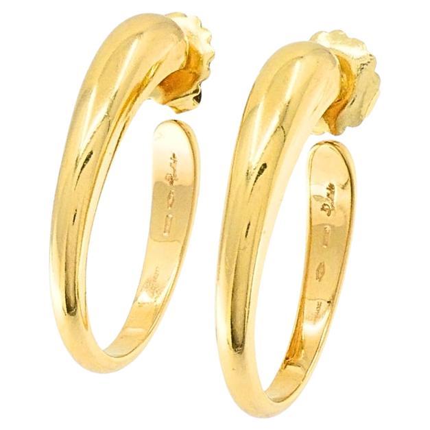Pomellato 18k Yellow Gold Sculptural Hoop Earrings en vente
