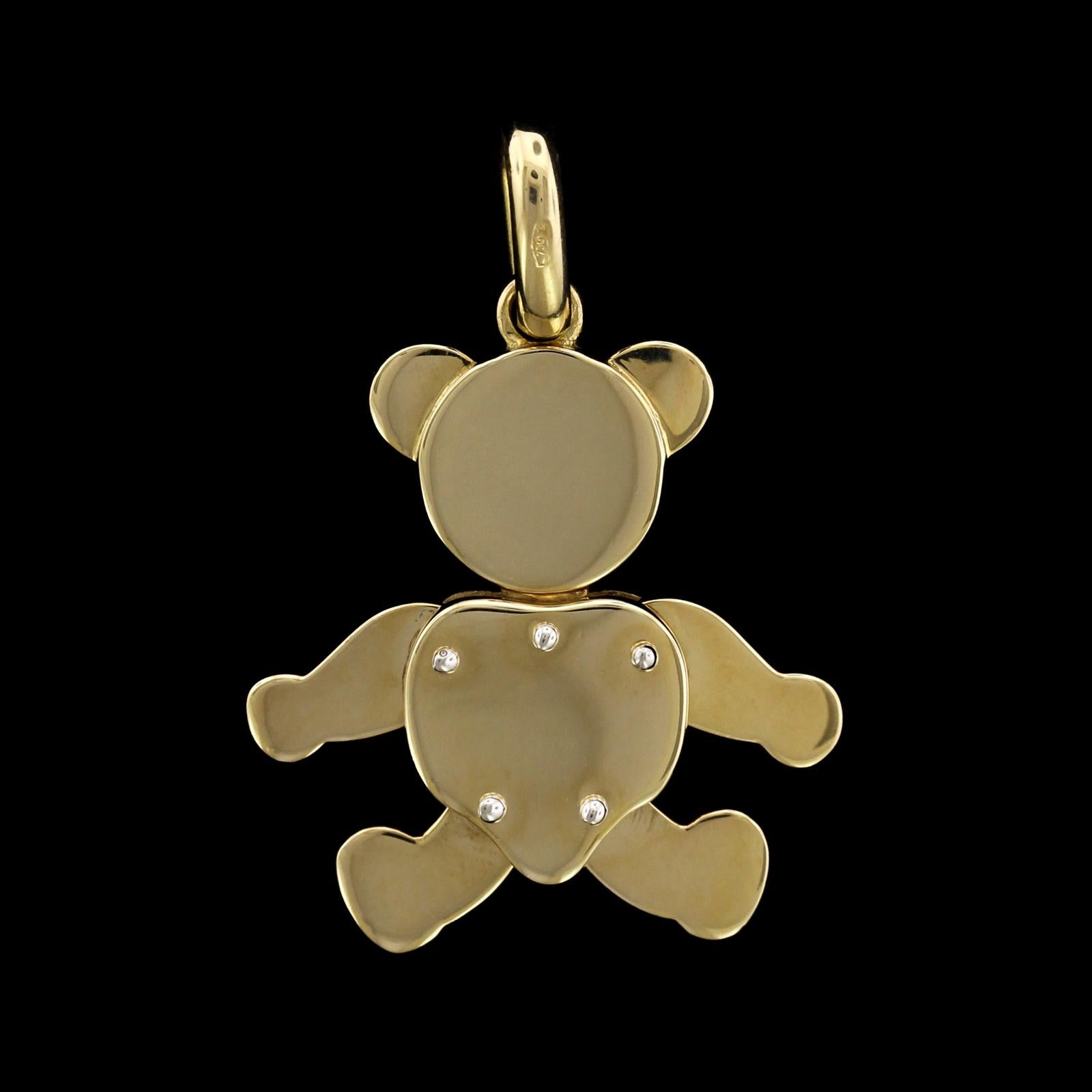 Pomellato 18K Yellow Gold Teddy Bear Charm. The bear is designed as a movable charm, length
1 1/2