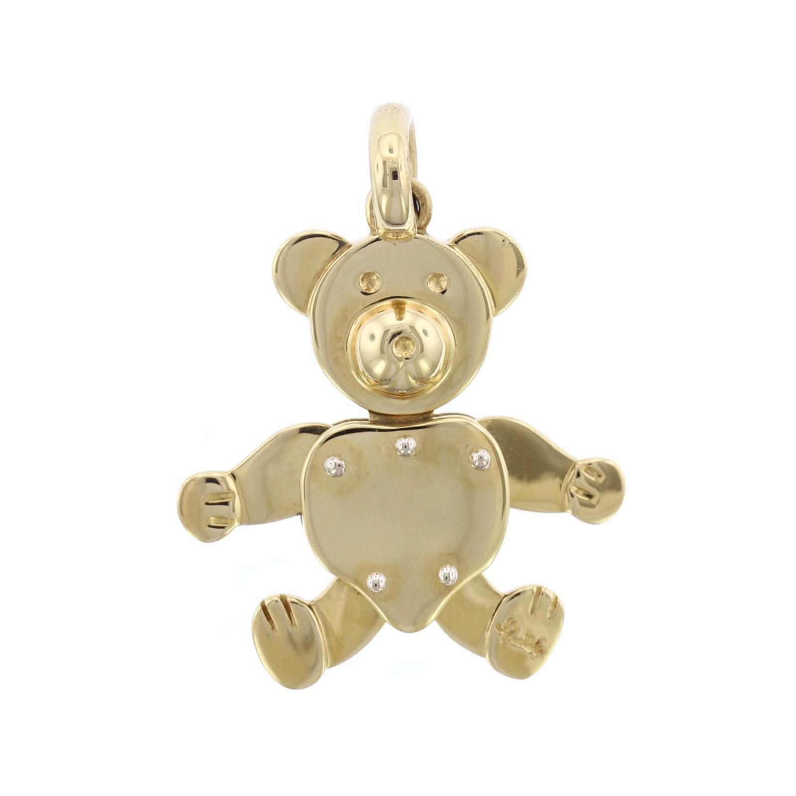 Pomellato 18 Karat Yellow Gold Teddy Bear Charm For Sale