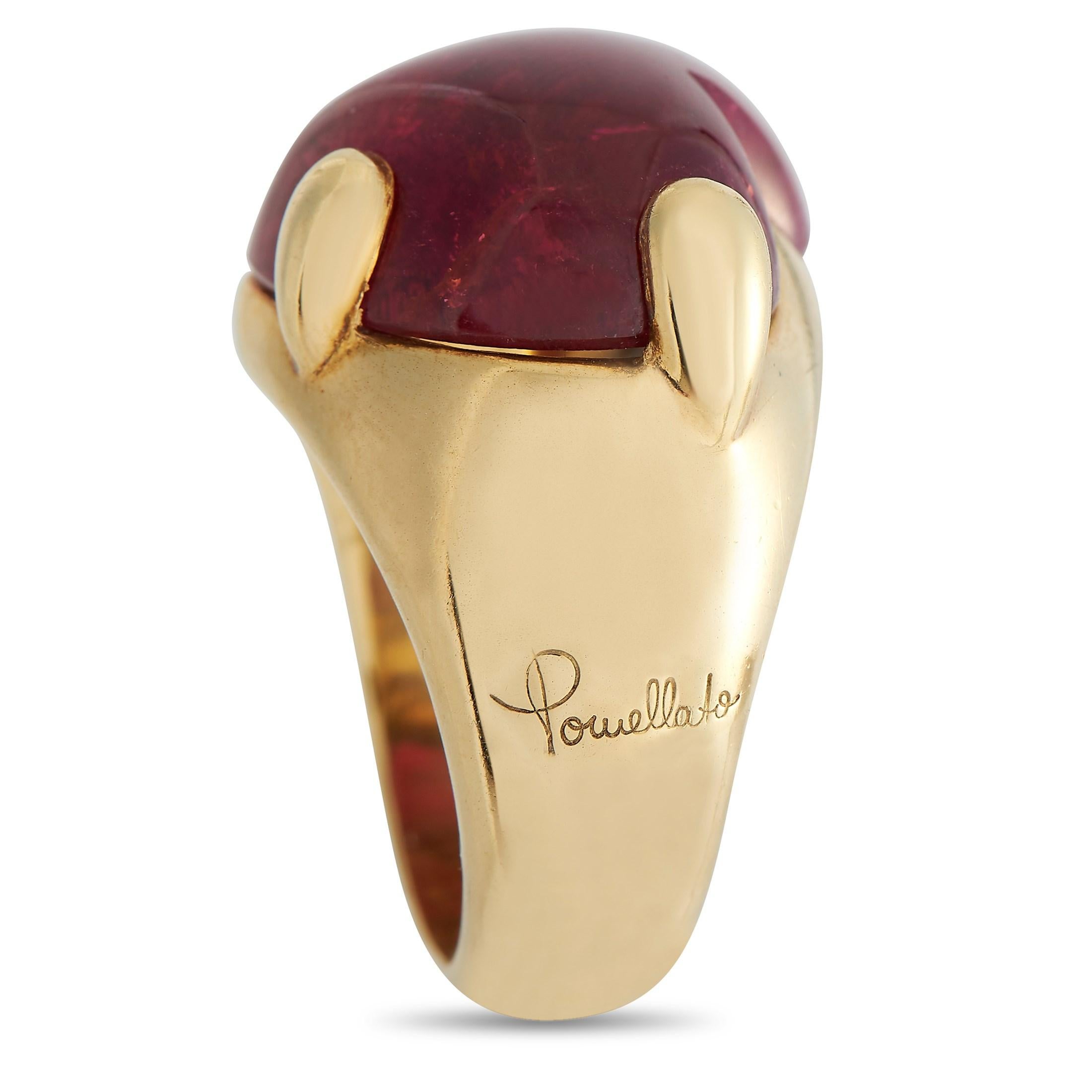 Pomellato Herzring aus 18 Karat Gelbgold mit Turmalin im Zustand „Hervorragend“ in Southampton, PA