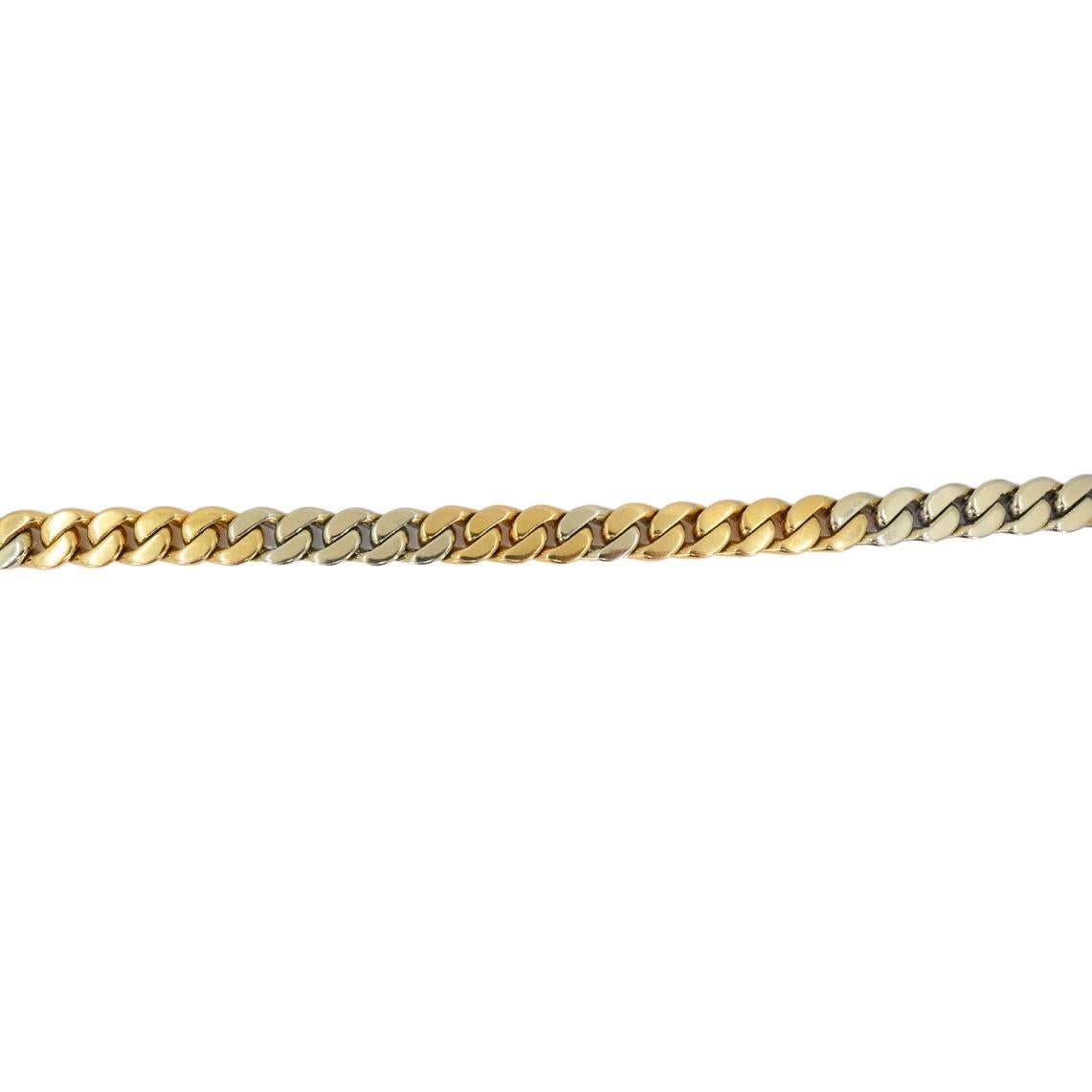 Pomellato - Bracelet en or jaune blanc 18k avec chaîne à maillons sertis de diamants en vente 5
