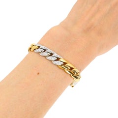 Pomellato Pulsera de Cadena Curblink de Diamantes en Oro Blanco Amarillo de 18k