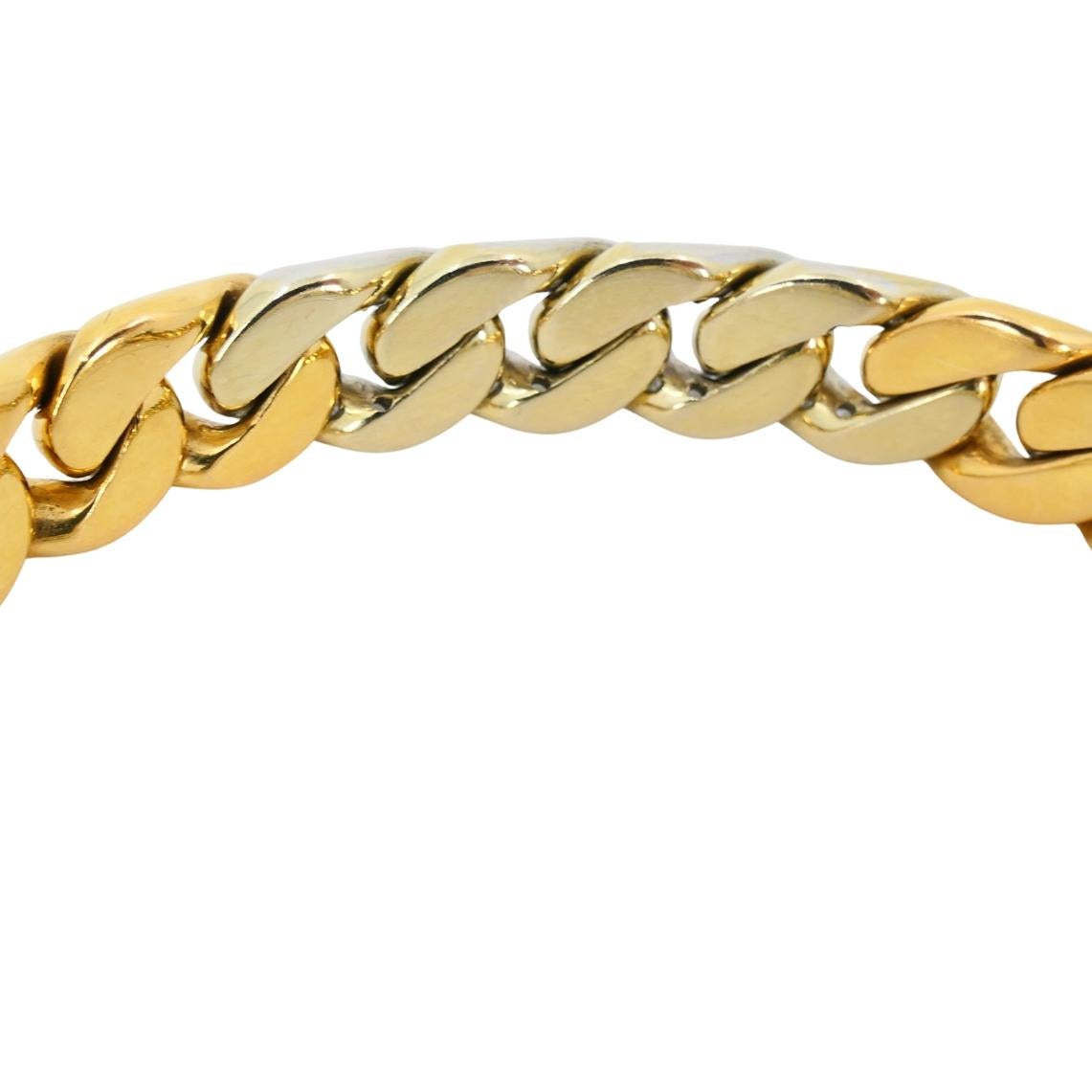 Pomellato - Bracelet en or jaune blanc 18k avec chaîne à maillons sertis de diamants Unisexe en vente