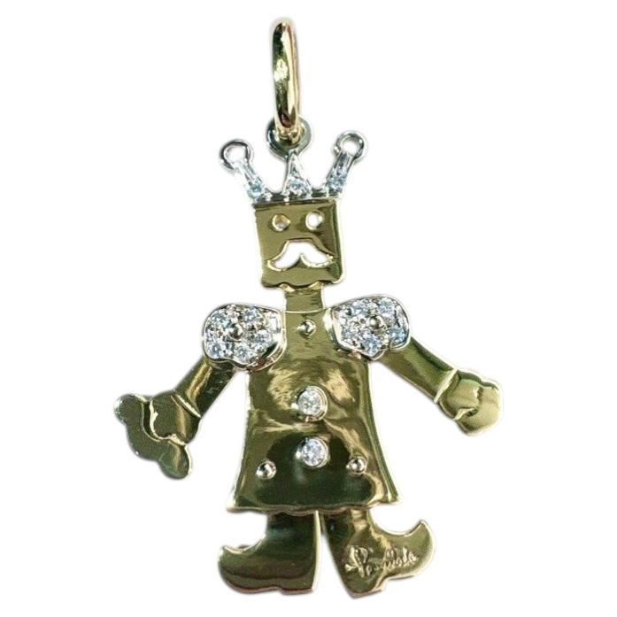 Pomellato 18K Yellow&White Gold Diamonds King pendant