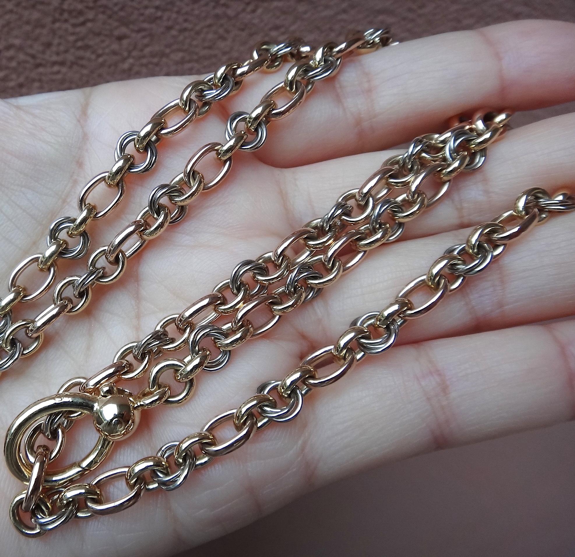 Pomellato 18 Karat Tri-Color Gold Gliederhalskette im Angebot 7