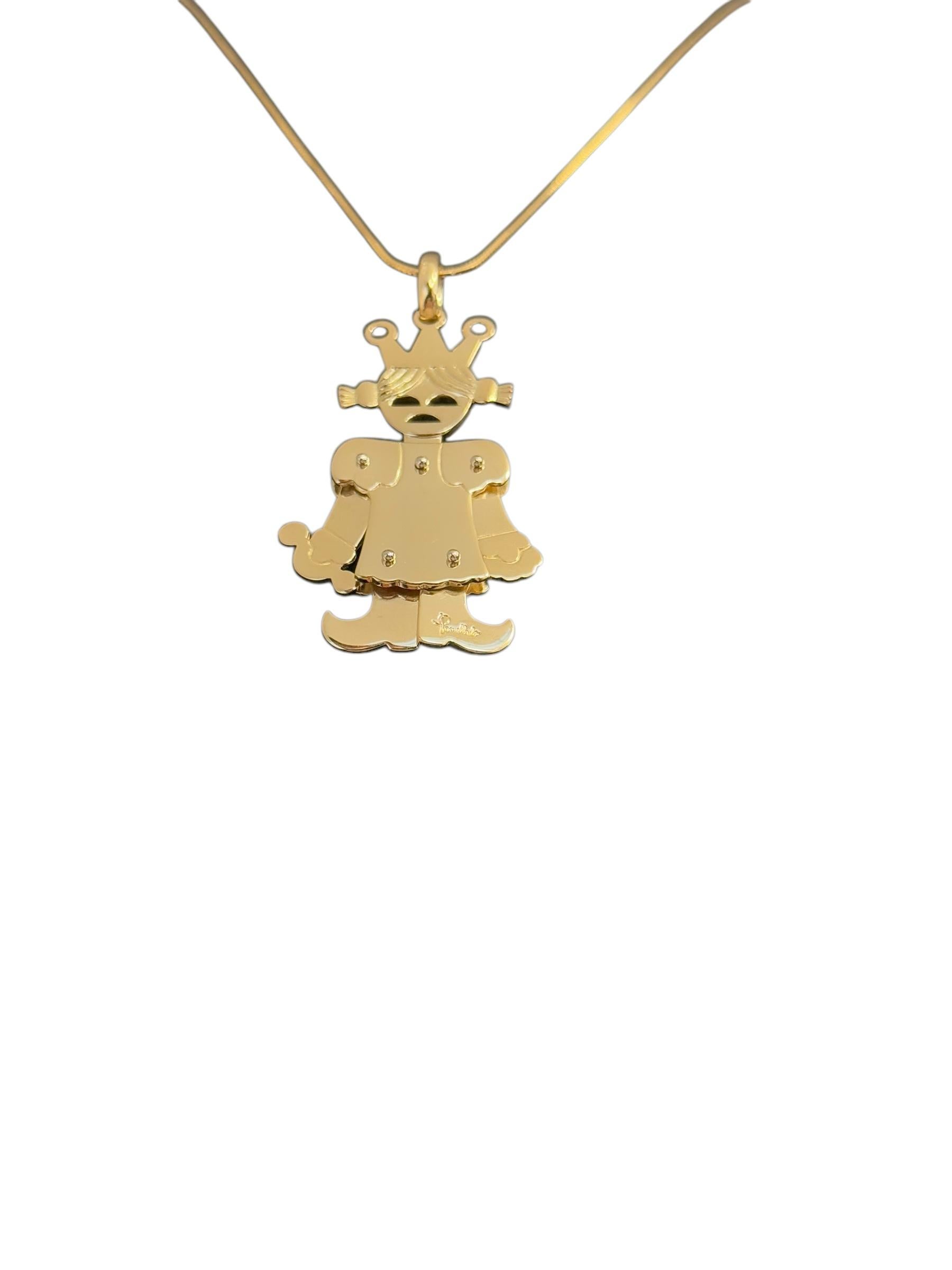 Pomellato 18karat Yellow Gold Queen Pendant Maxi Size For Sale 5