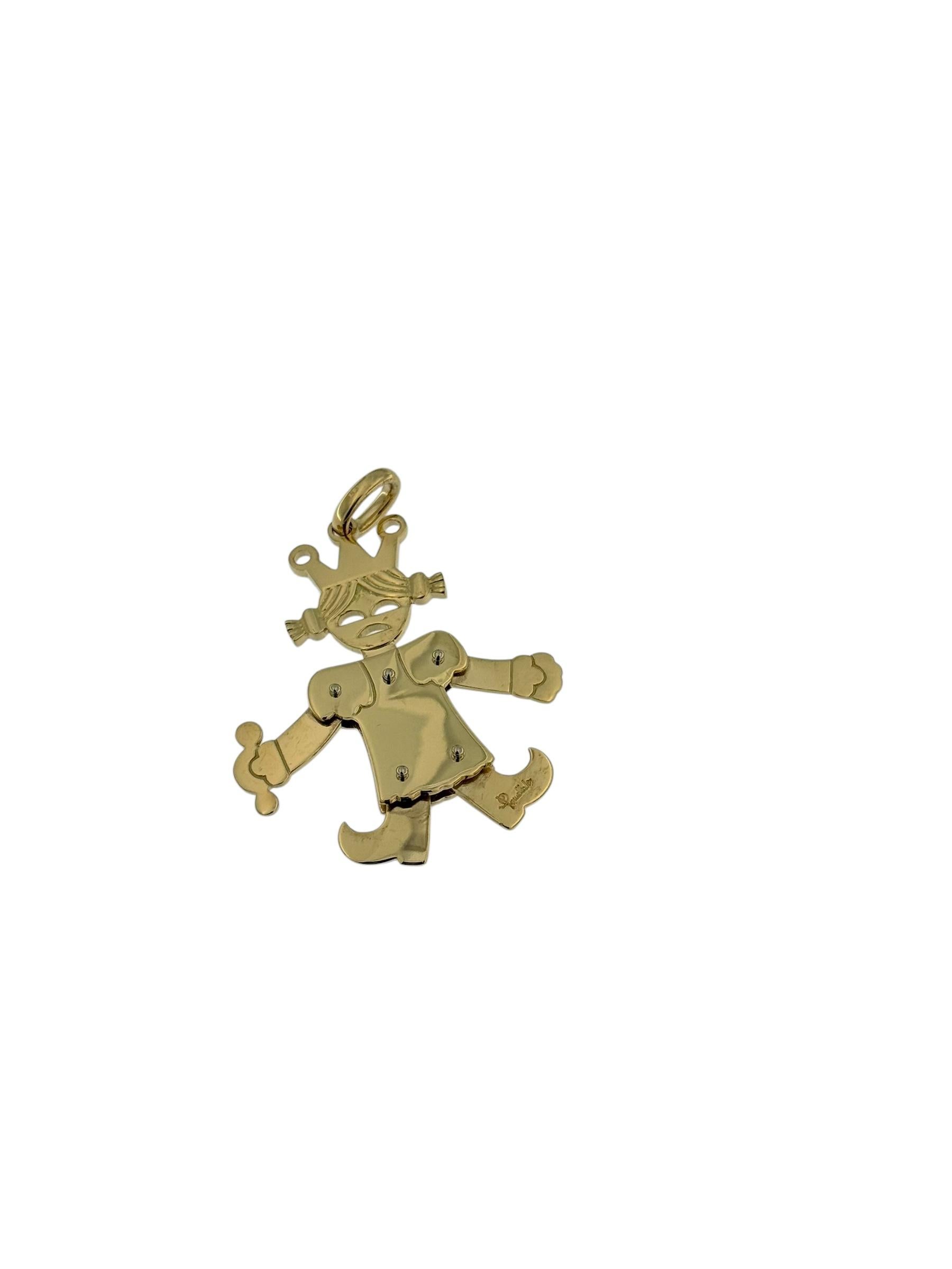 Pomellato 18karat Yellow Gold Queen Pendant Maxi Size For Sale 1