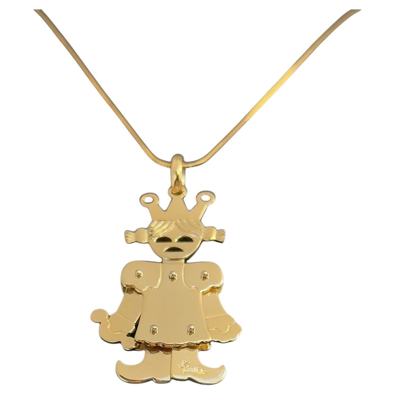 Pomellato 18karat Yellow Gold Queen Pendant Maxi Size