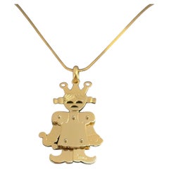 Pomellato Pendentif Queen taille longue en or jaune 18 carats