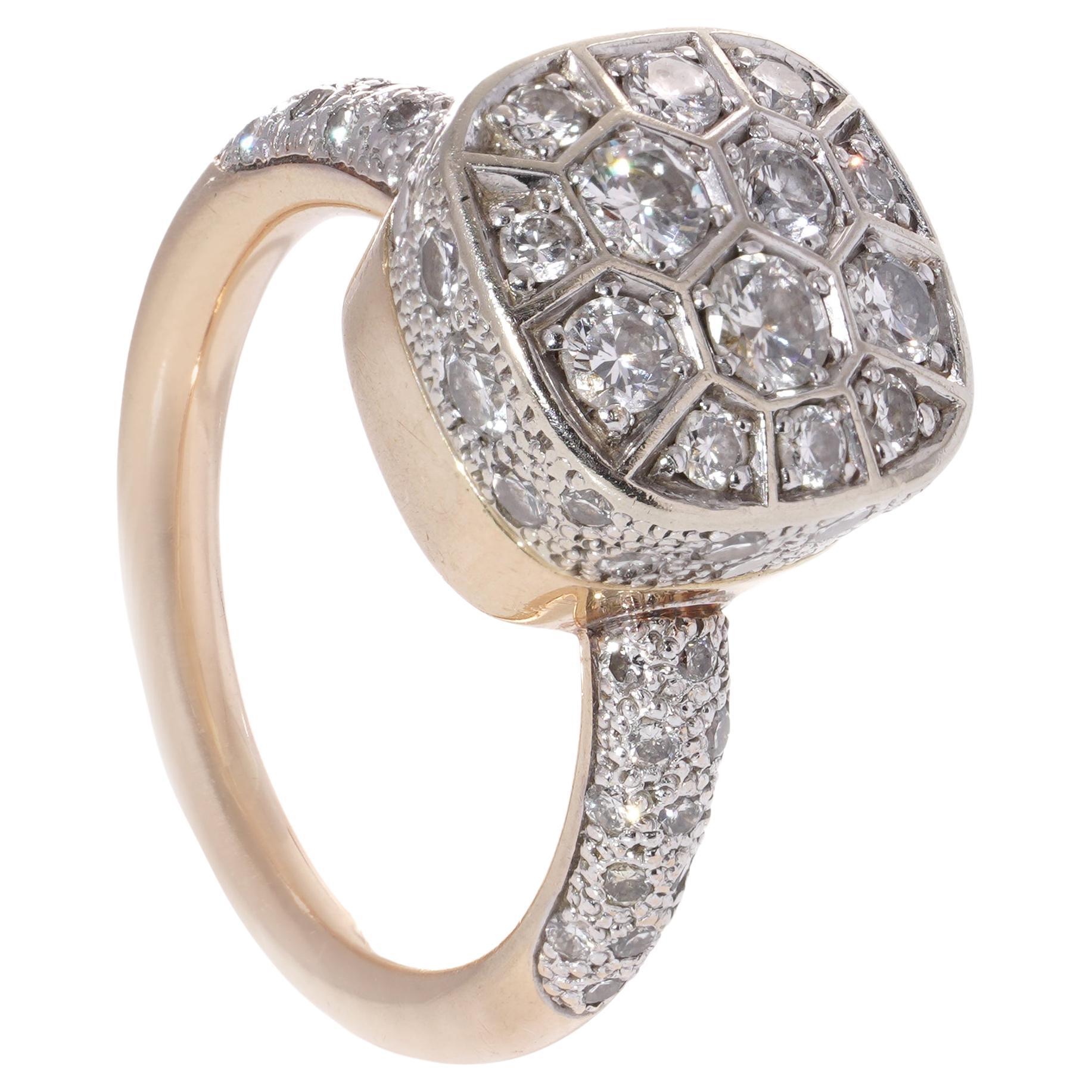 Pomellato 18kt white and rose gold Nudo Solitaire Assoluto ring For Sale