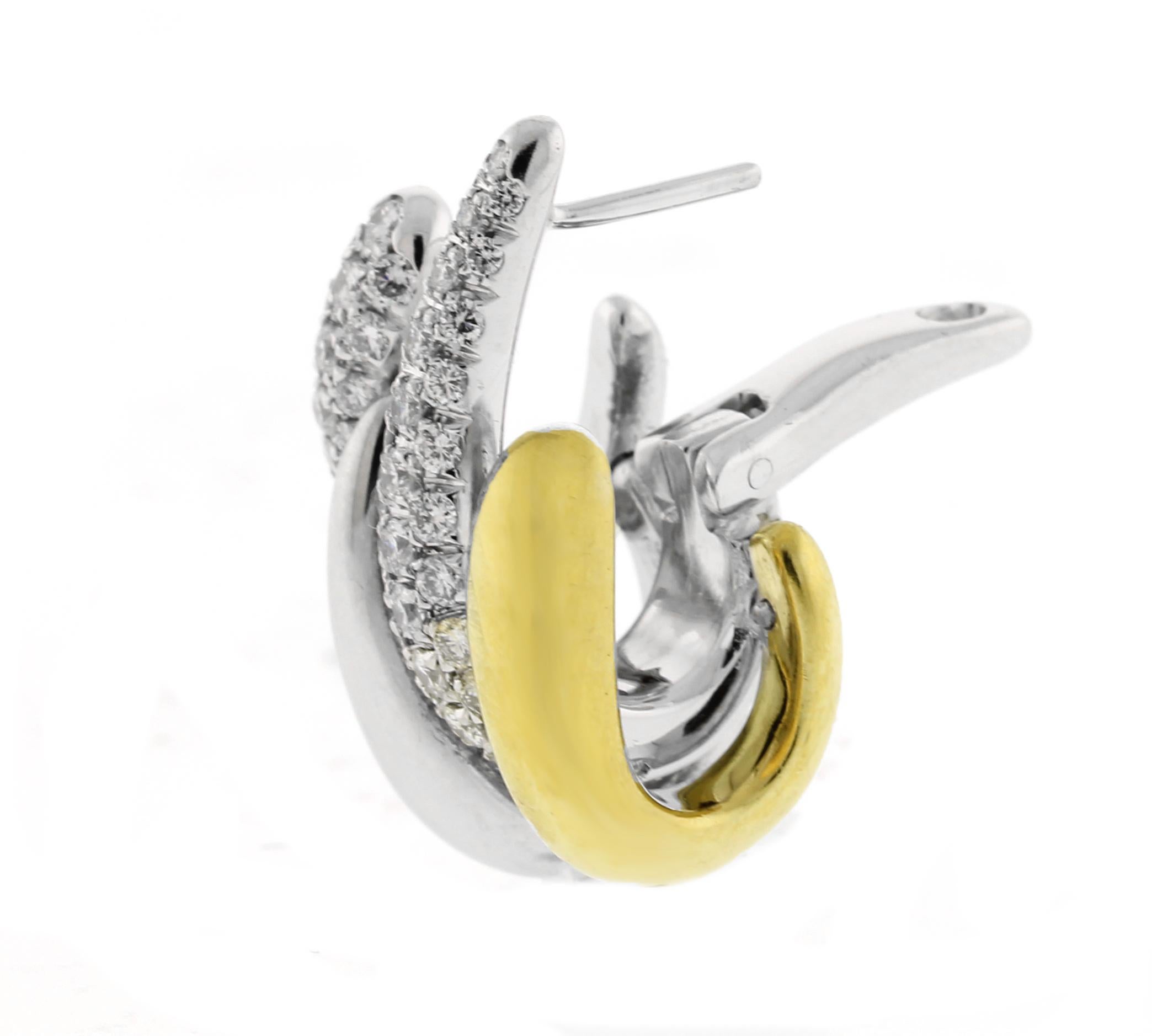From Pomellato, these earrings are great for any occasion.
♦ Designer: Pomellato
♦ Metal: 18 karat yellow gold and white gold
♦ Gemstone: 136Diamonds=1.00cts
♦ Circa: 2010
♦ Length: 7/8inch
♦Width: 1/2inch
♦ Packaging: Pampillonia presentation box
♦