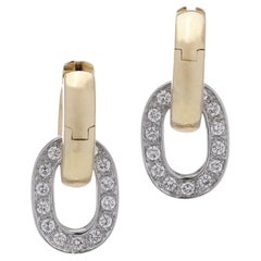 Pomellato 18kt yellow and white gold hoop earrings with 1.50 cts. diamonds
