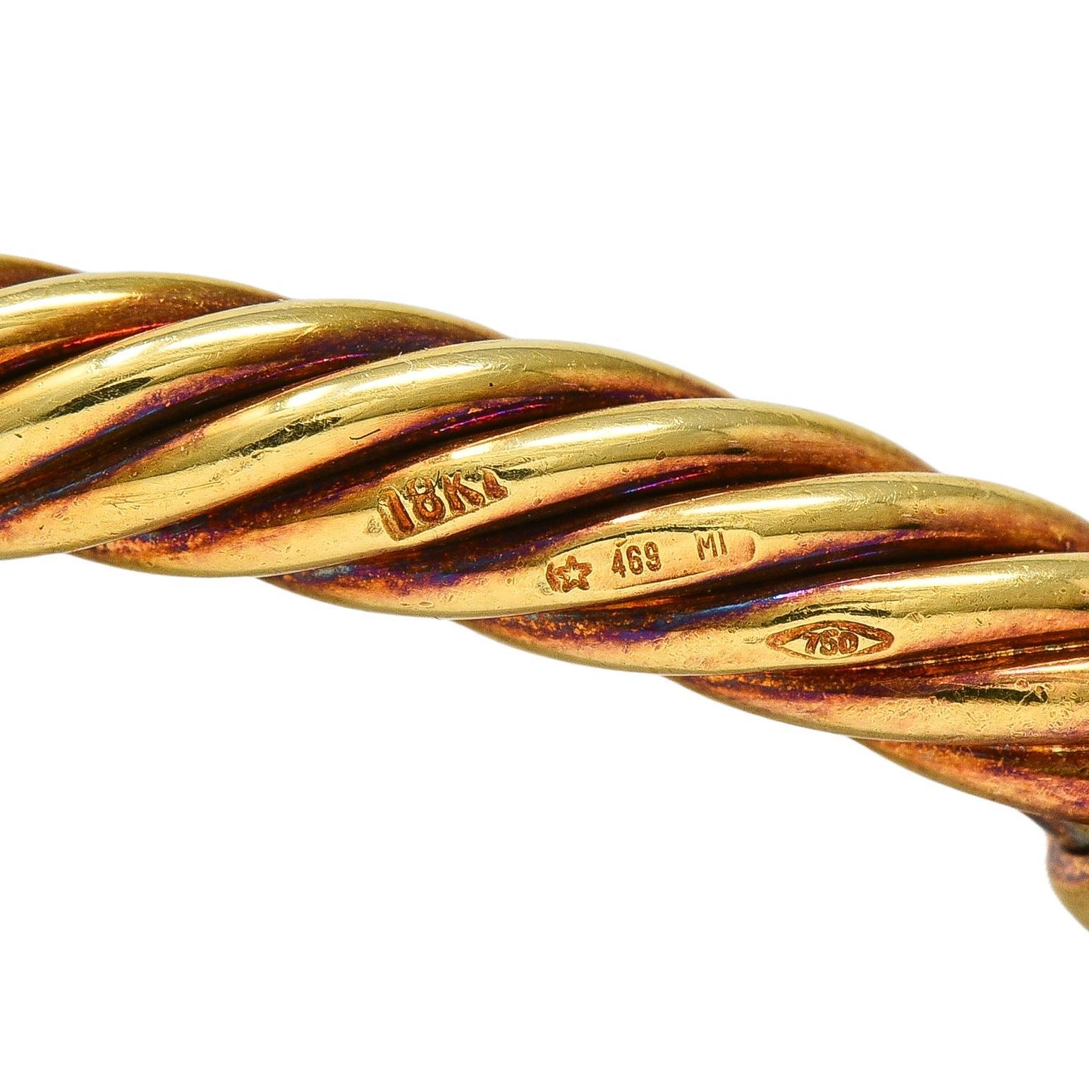 Pomellato 1990's Diamond 18 Karat Two-Tone Gold Vintage Golf Charm Bracelet en venta 7
