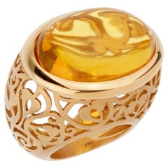 Pomellato 19.94 Carat Amber Rose Gold Cocktail Ring