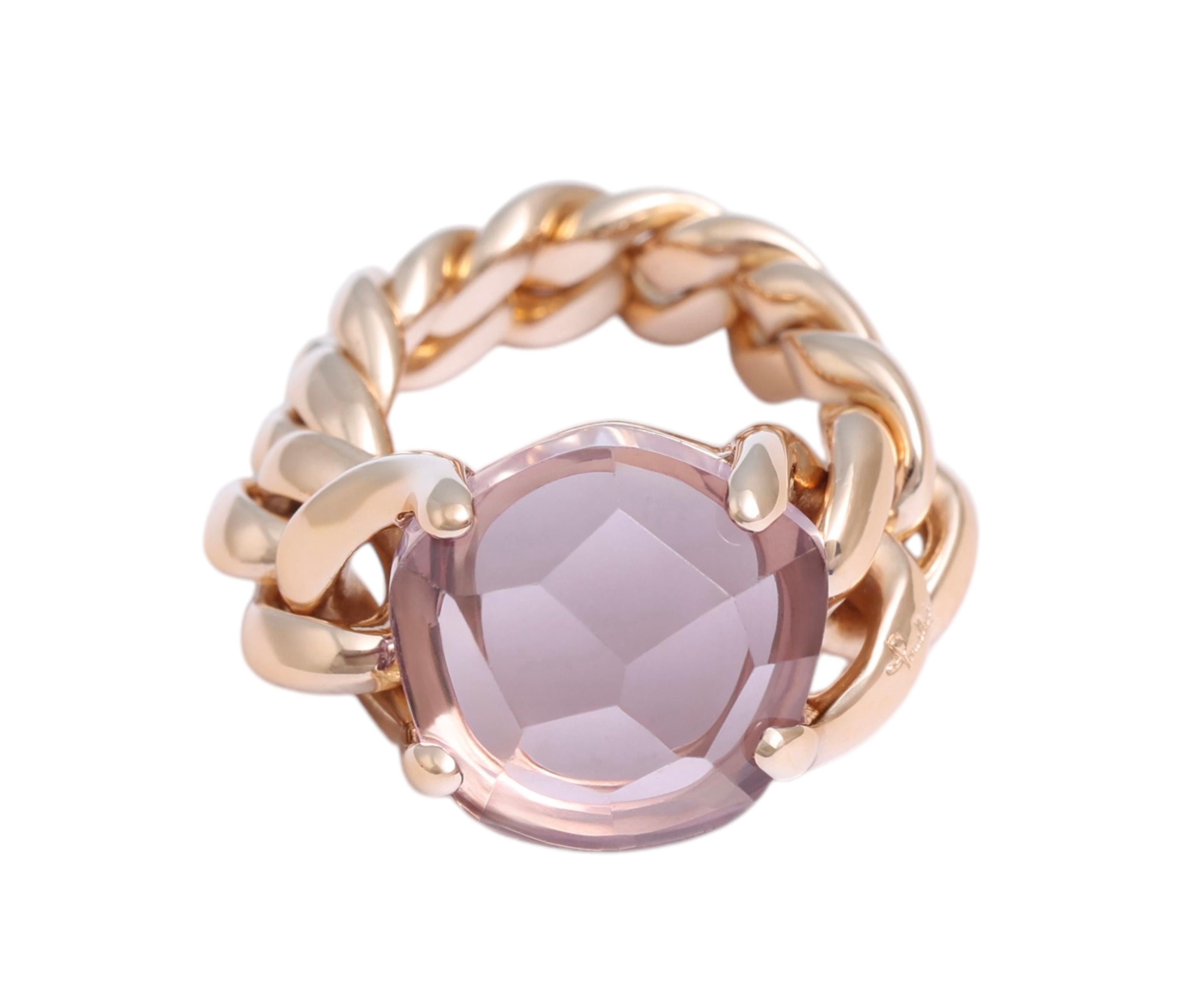 Pomellato 2 Bagues Lola en or 18 carats, quartz de Madère et améthyste en vente 6
