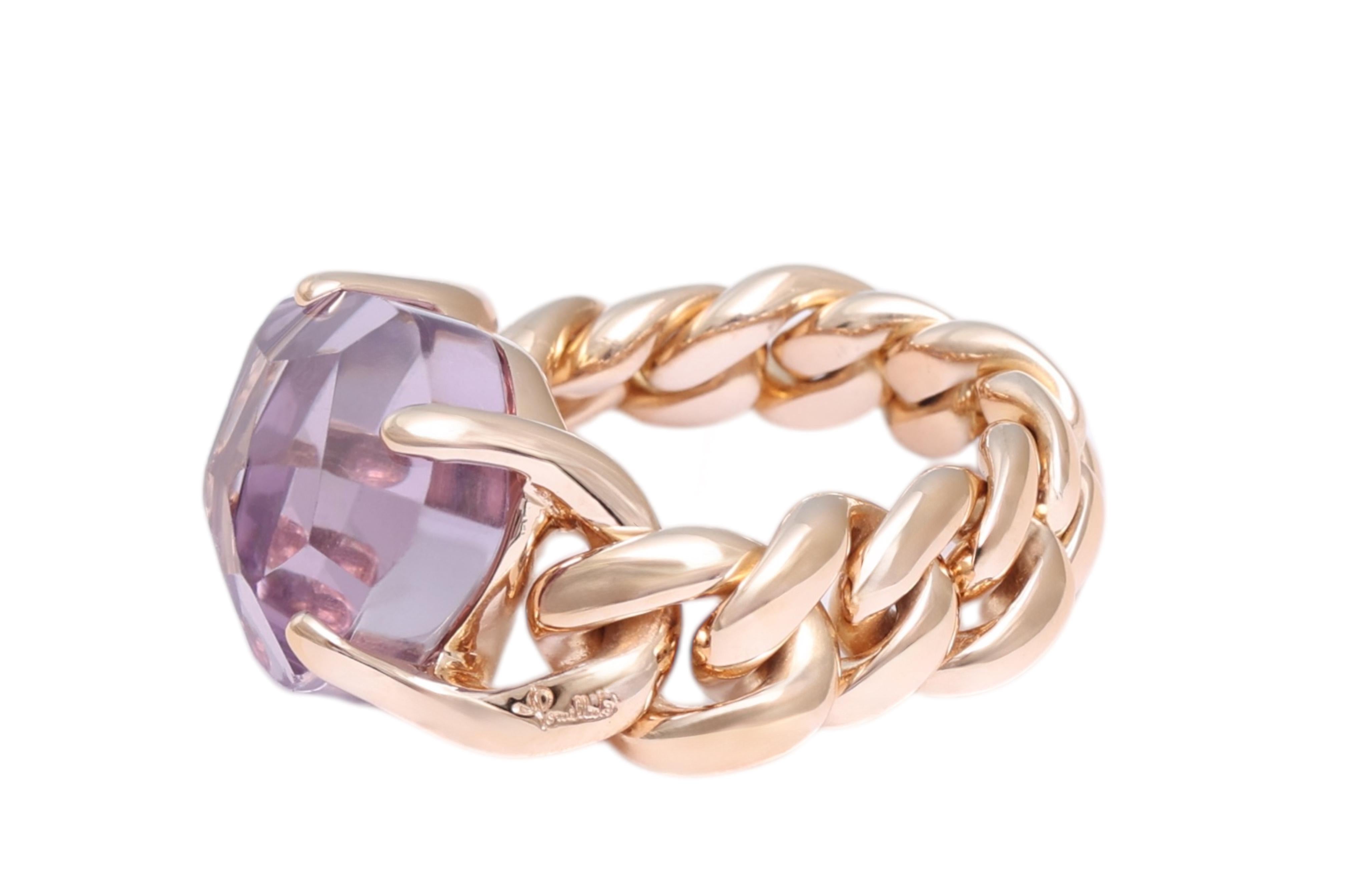 Pomellato 2 Bagues Lola en or 18 carats, quartz de Madère et améthyste en vente 7