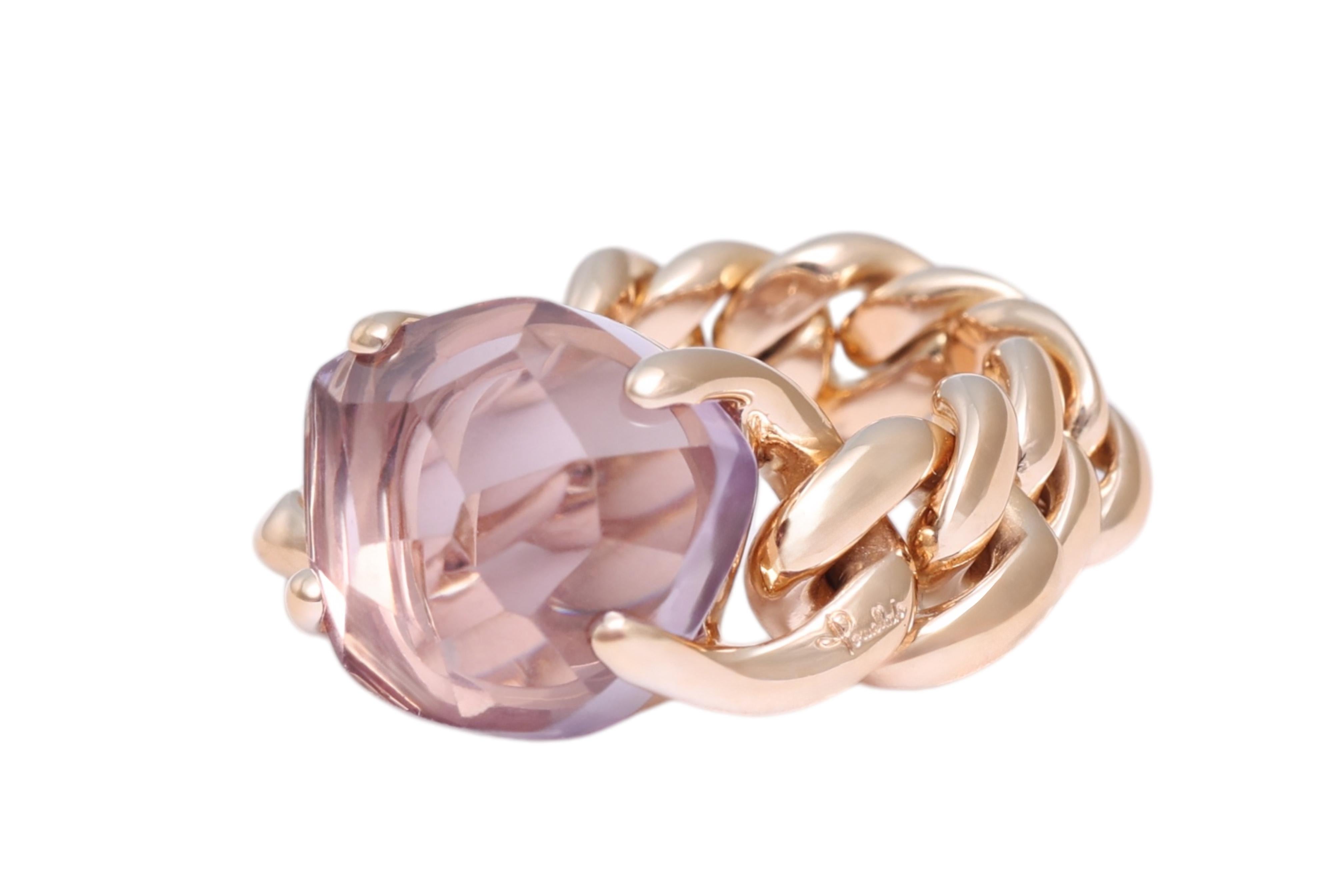 Pomellato 2 Bagues Lola en or 18 carats, quartz de Madère et améthyste en vente 8