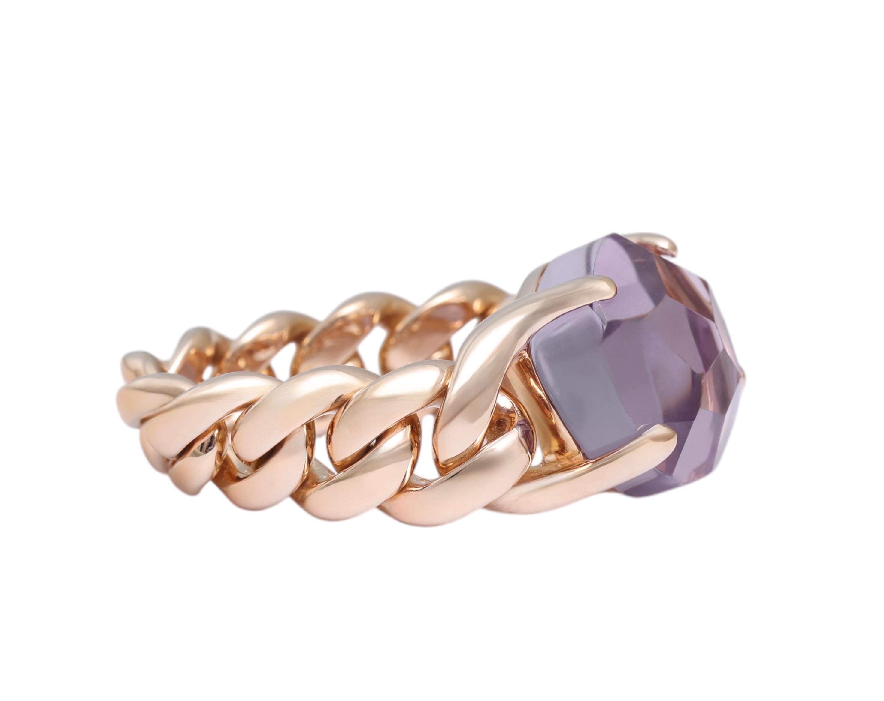 Pomellato 2 Bagues Lola en or 18 carats, quartz de Madère et améthyste en vente 9
