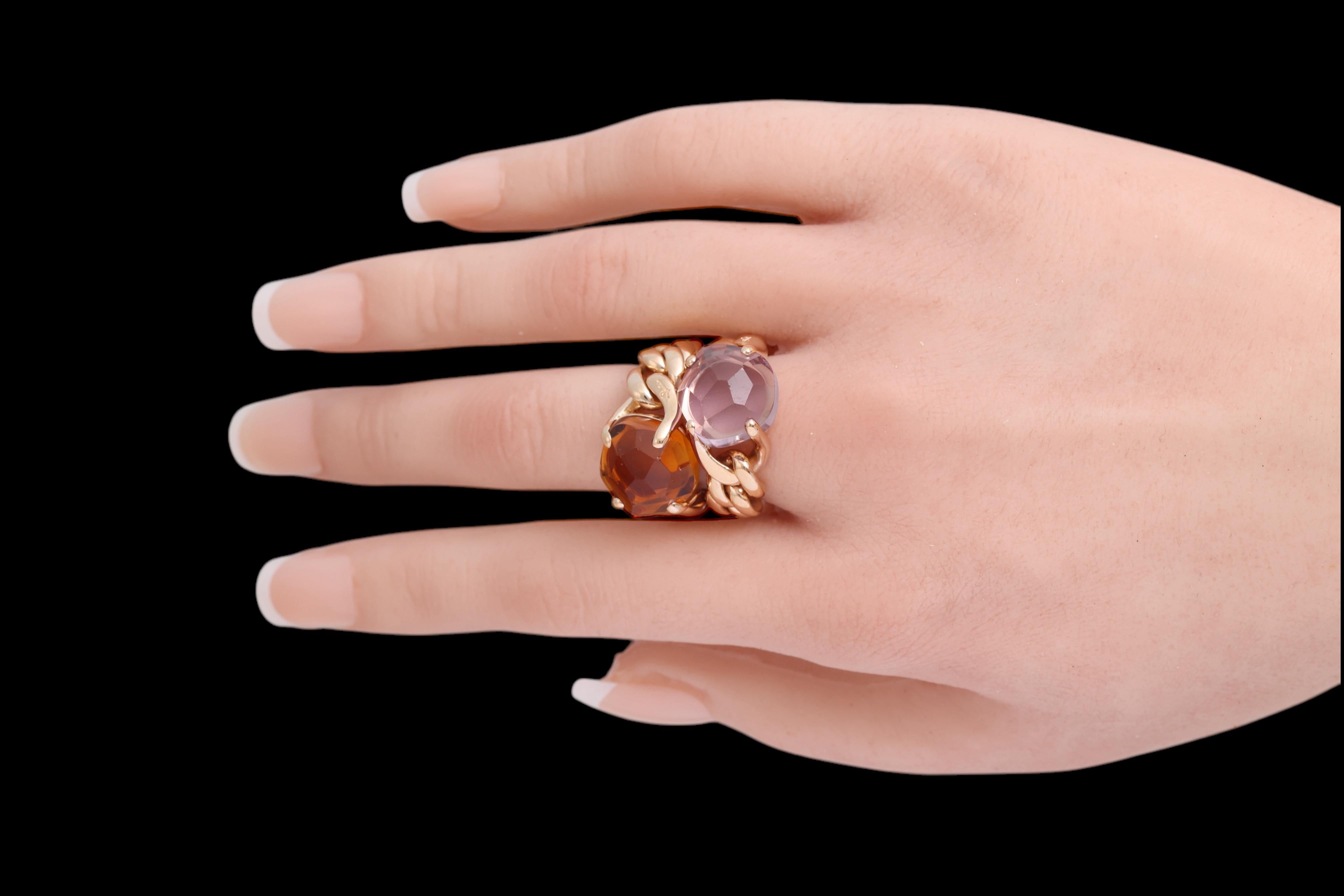 Pomellato 2 Bagues Lola en or 18 carats, quartz de Madère et améthyste en vente 10