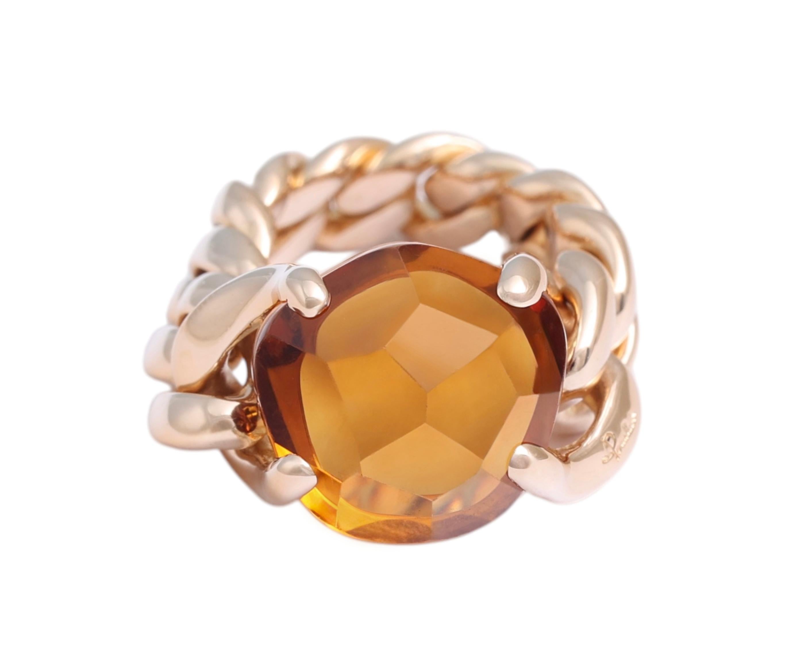 Pomellato 2 Bagues Lola en or 18 carats, quartz de Madère et améthyste Excellent état - En vente à Antwerp, BE