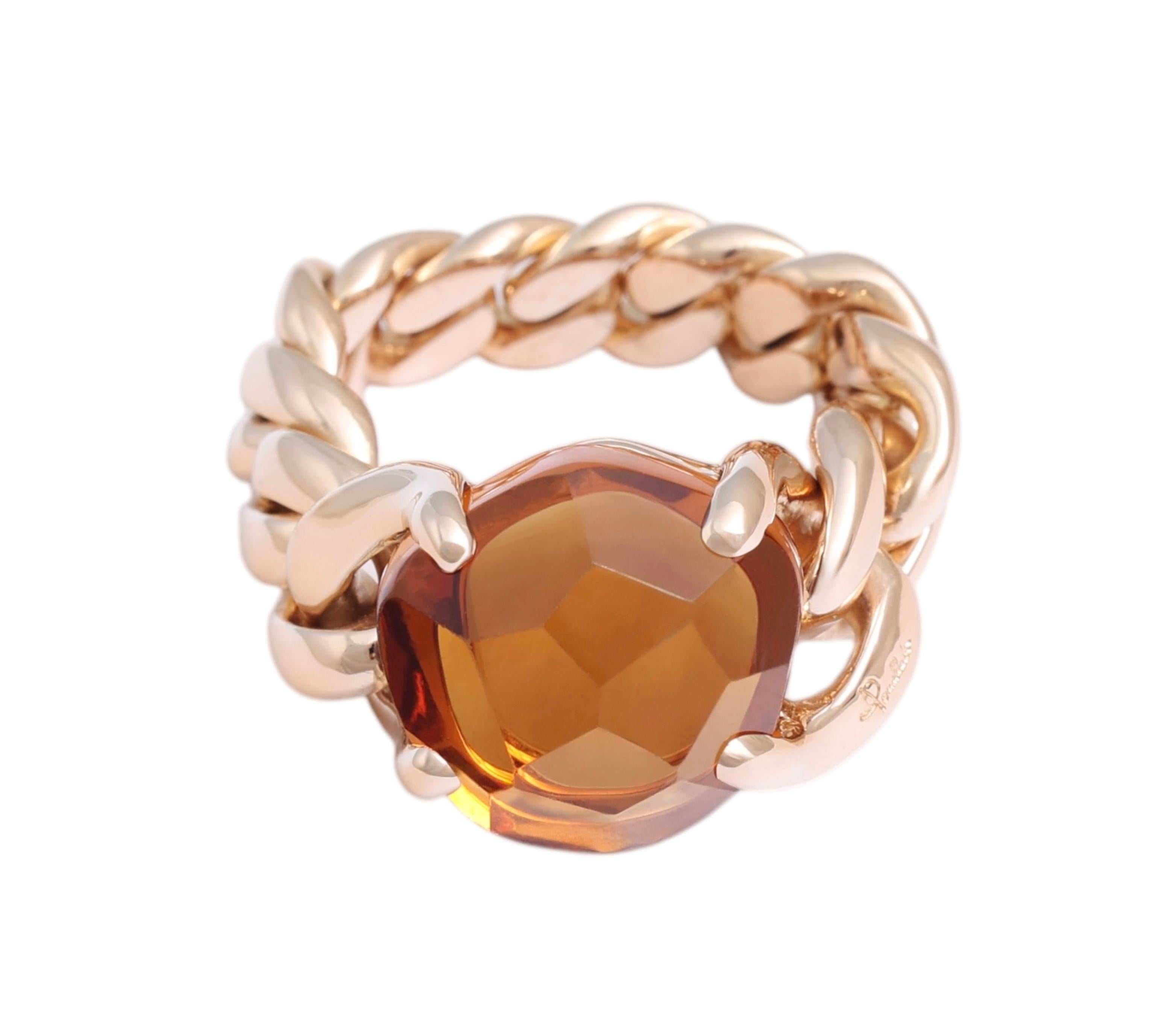 Pomellato 2 Bagues Lola en or 18 carats, quartz de Madère et améthyste en vente 3