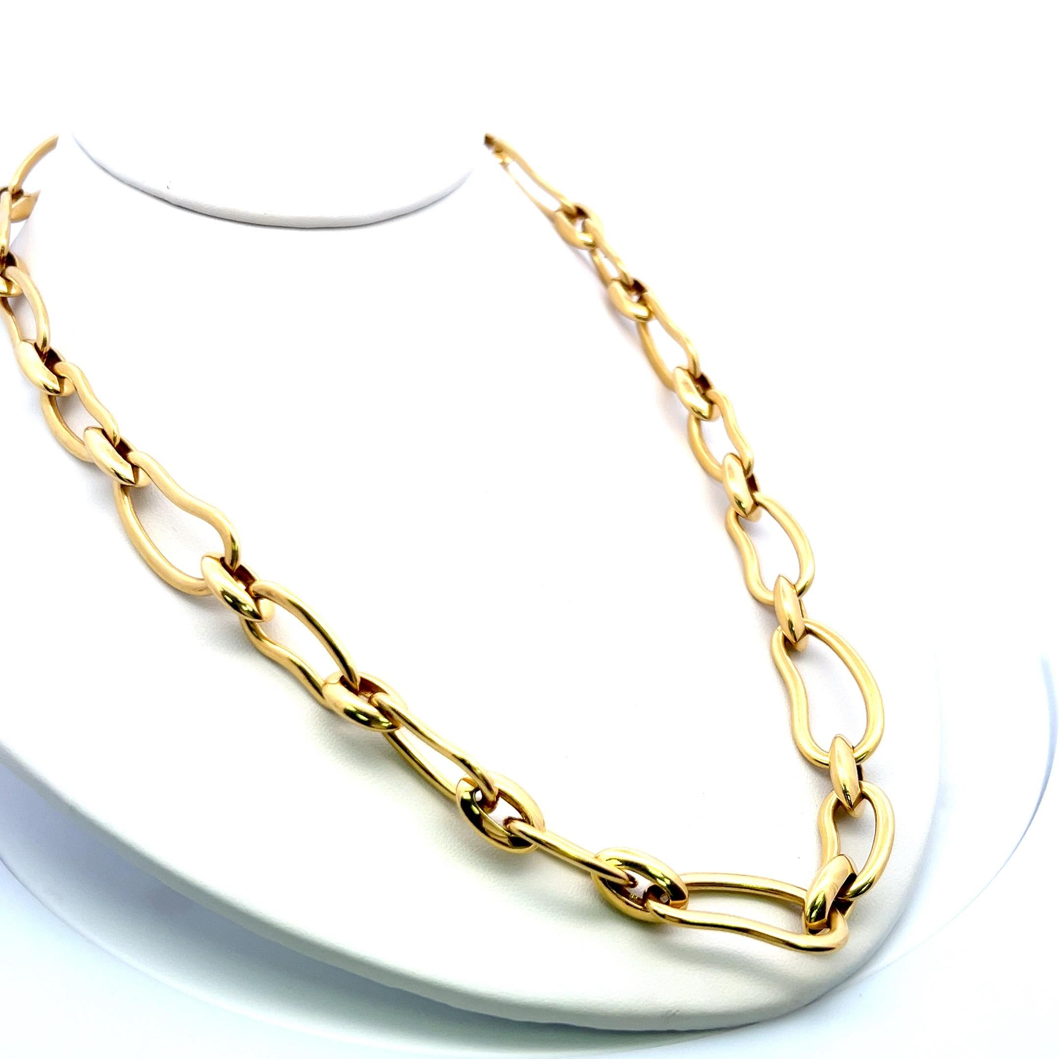 Collana A Link in oro giallo 18 carati di Pomellato da 20 pollici e 118 grammi In condizioni buone in vendita a New York, NY