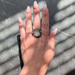 Pomellato 2000's Diamond 18 Karat Two-Tone Gold Contemporary Sabbia Ring