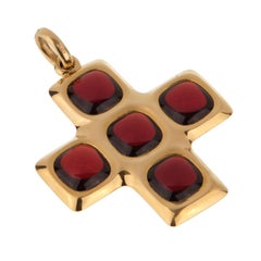 Pomellato 21 Carat Citrine Yellow Gold Cross Pendant