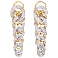 Pomellato, 2.66 Carat Diamond Woven Multi-Color 18 Karat Gold Earrings