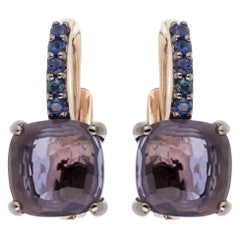 Pomellato 3 Carat Iolite Sapphire White Gold Earrings