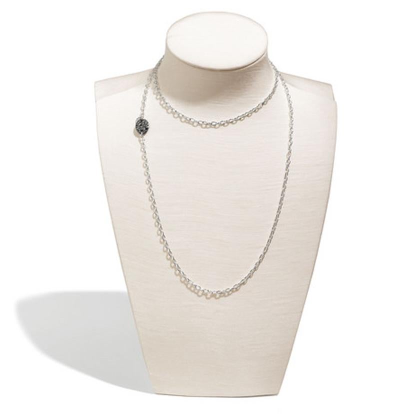 Pomellato 67 Cadena Argento Silver and Marcasite Long Chain Necklace In New Condition In Bilbao, ES
