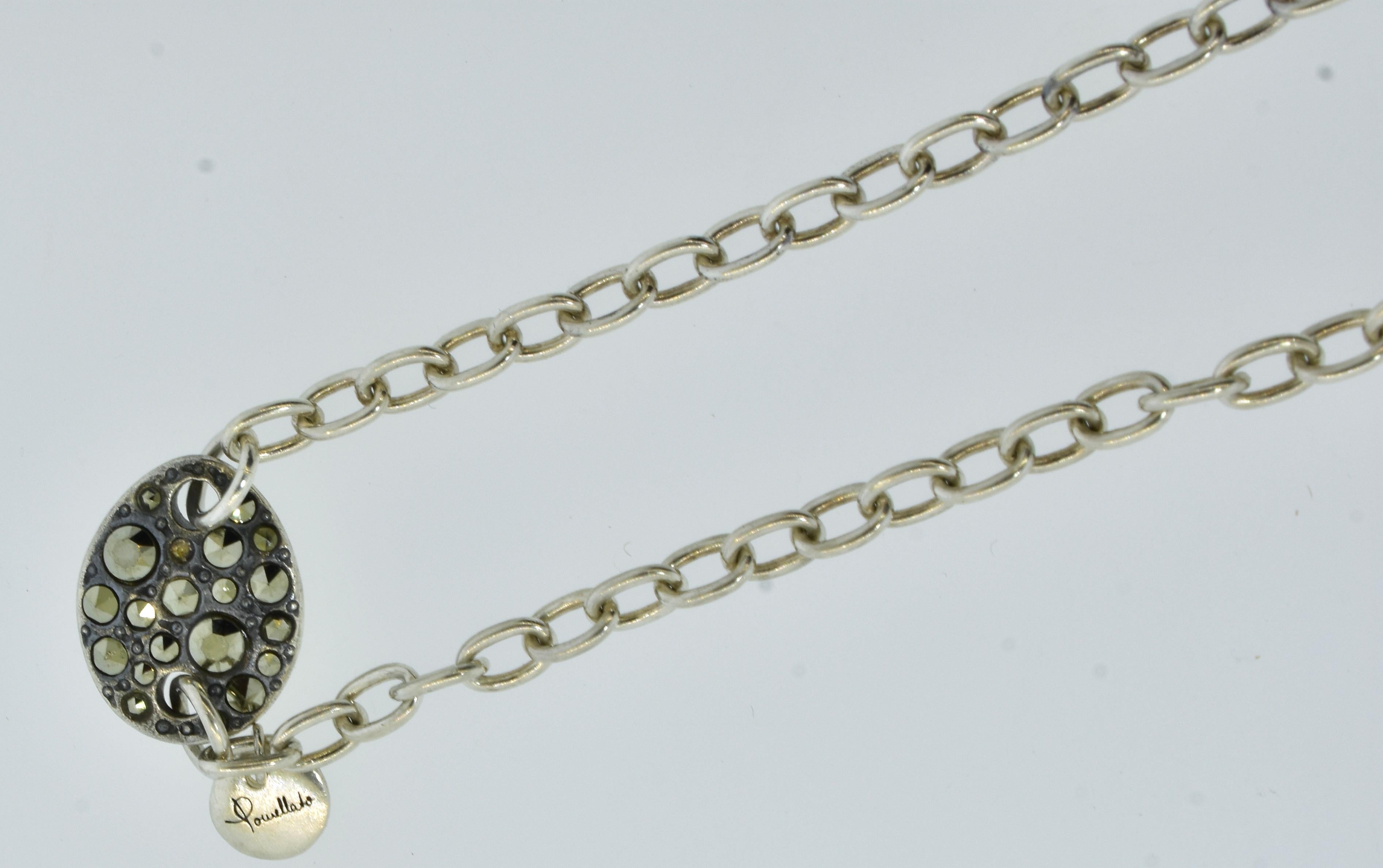 Pomellato 67 Collier en argent sterling et marcassite suspendu à une corne d'abondance Excellent état - En vente à Aspen, CO