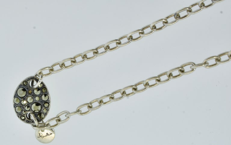 Pomellato 67 Collana in argento e marcasite che sospende un corno