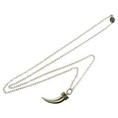 Pomellato 67 Sterlingsilber & Marcasite Halskette mit einem Horn aus Füllhörner