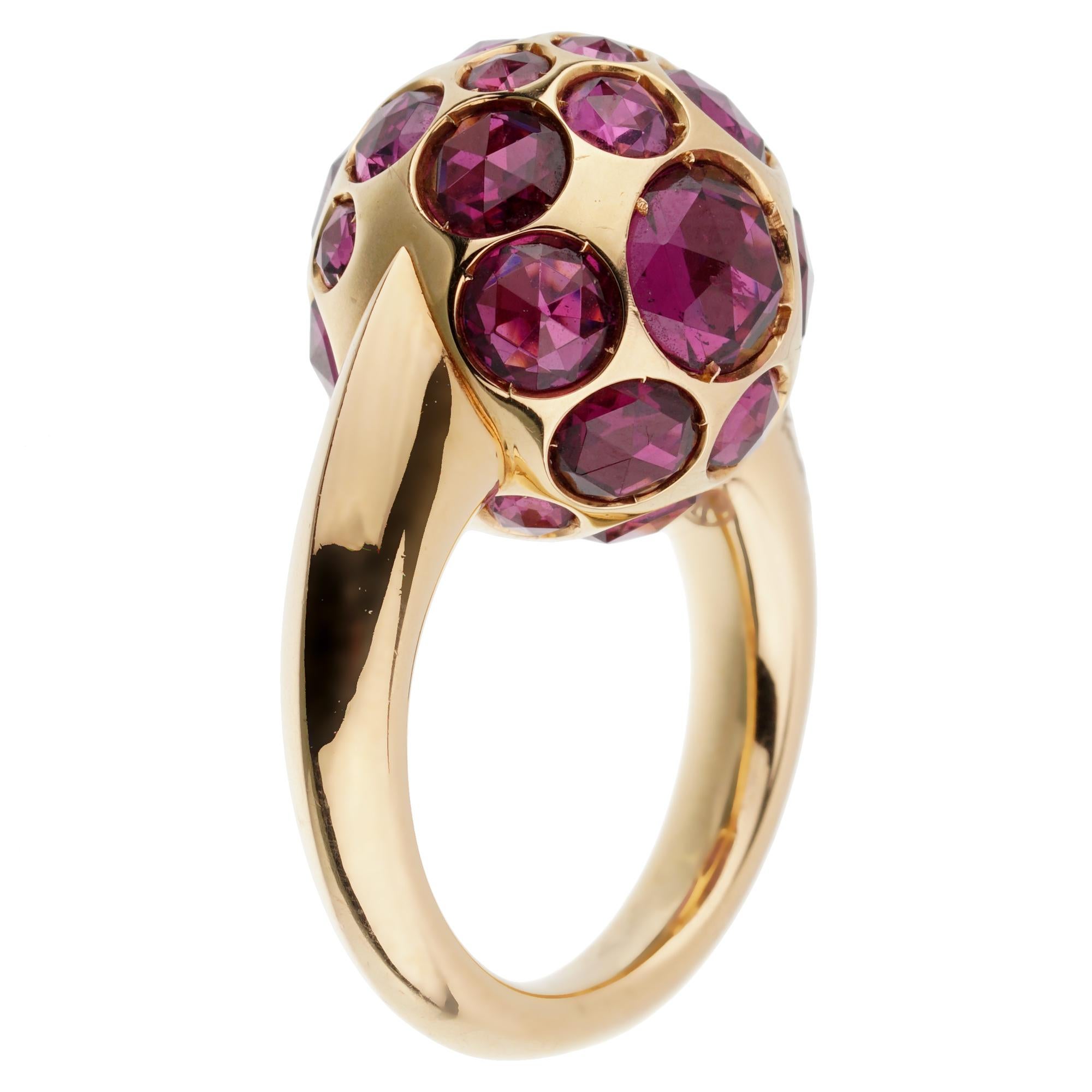 Pomellato 8ct Rhodolite Cocktail Rose Gold Ring In New Condition For Sale In Feasterville, PA