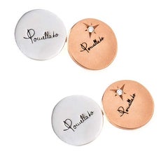 Pomellato 9 Karat Rose Gold and Silver Cufflinks