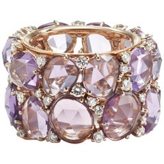 Pomellato Amethyst Diamond Rose Gold Lulu Ring