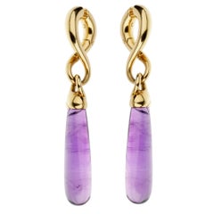 Pomellato Amethyst Yellow Gold Drop Earrings