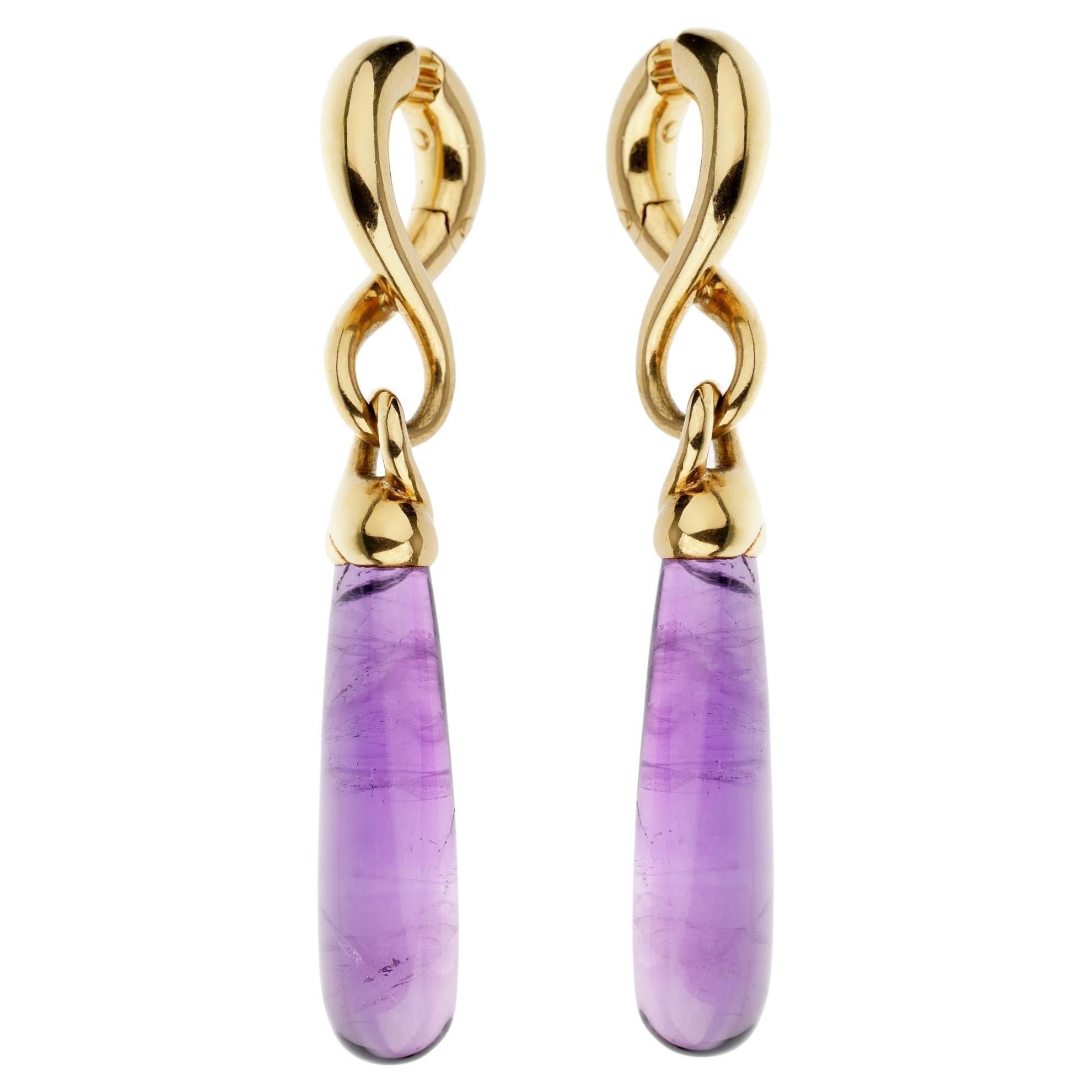 Pomellato Bahia Citrine Sapphire Gold Drop Earrings at 1stDibs