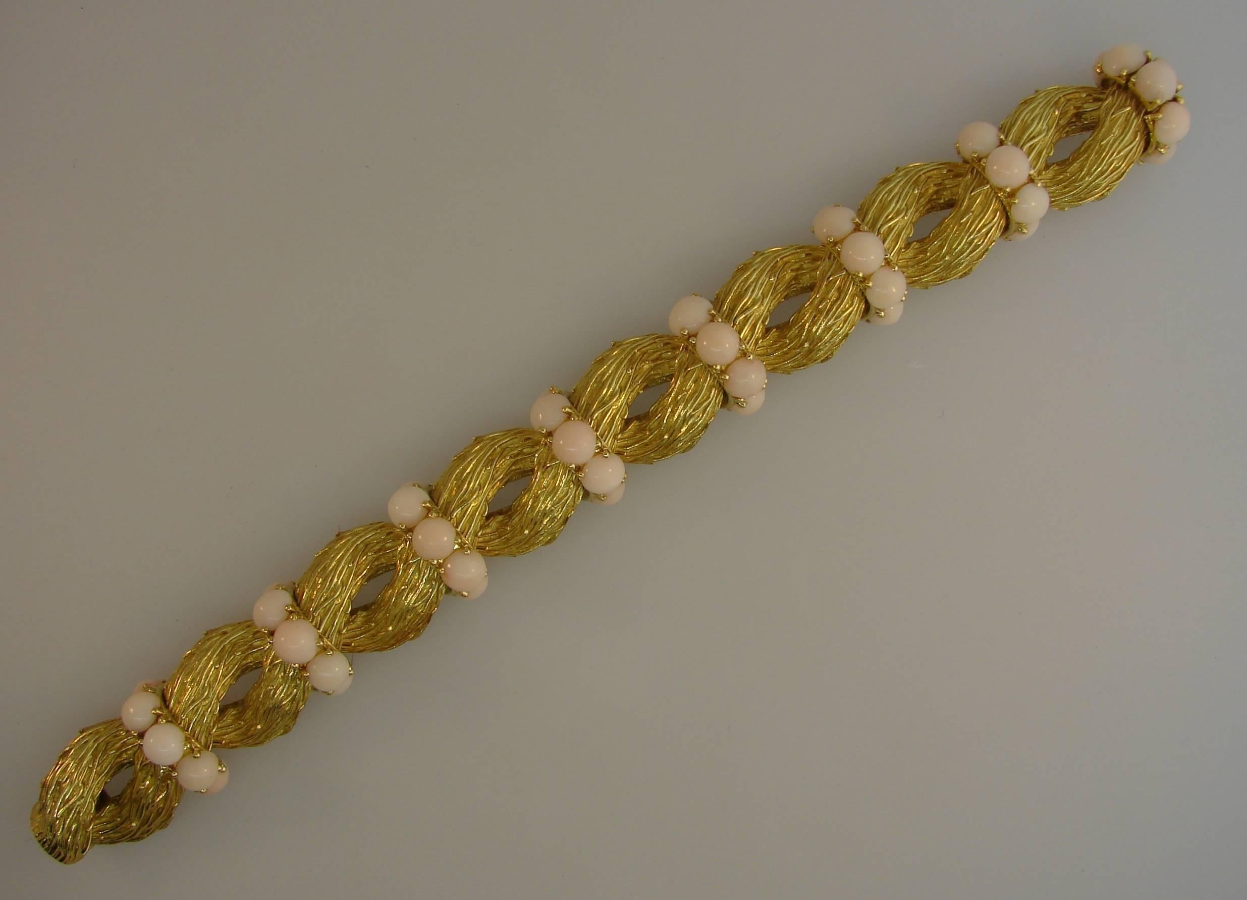Pomellato Angel Skin Coral Yellow Gold Bracelet, 1950s 2