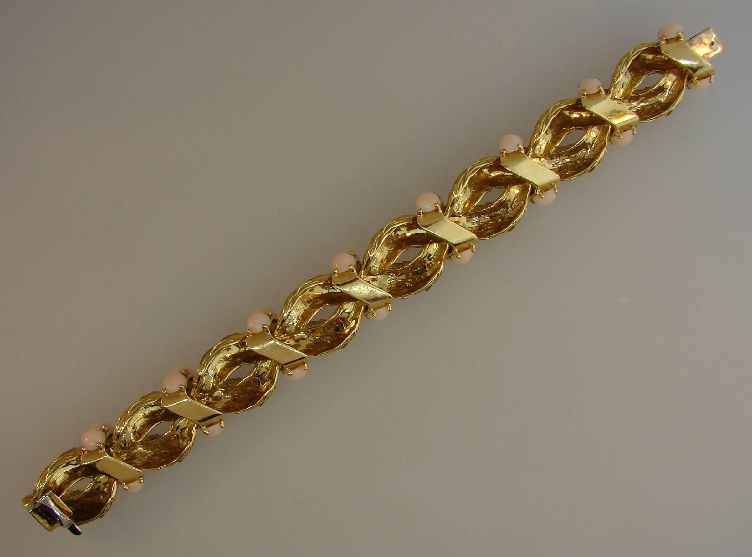 Pomellato Angel Skin Coral Yellow Gold Bracelet, 1950s 4
