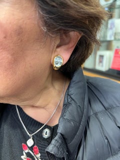 Pomellato Aquamarine 18k Yellow Gold Clip On Earrings