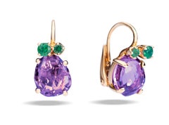 Pomellato Bahia 18 Karat Pink Gold Earrings with Amethyst and Tsavorites