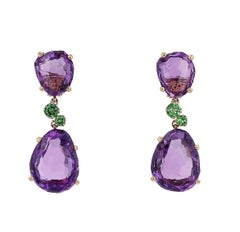 Pomellato Bahia Pendientes de Oro Rosa de 18 Kilates con Amatista y Tsavoritas