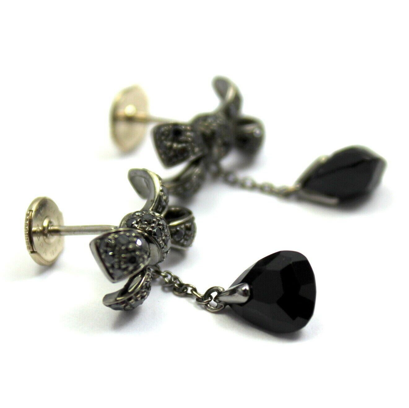 black rhinestone bow earrings