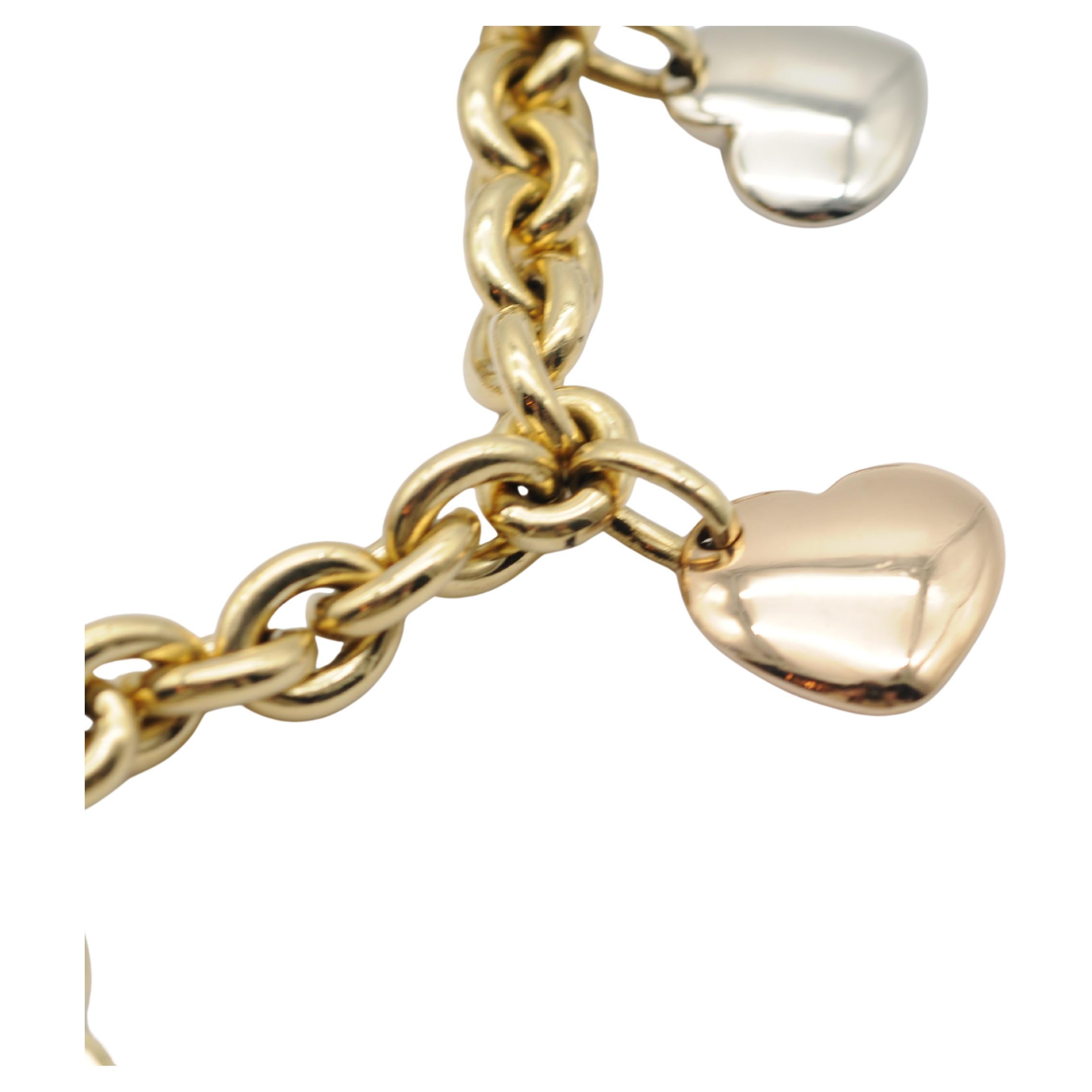 Bracciale Pomellato 18k elementi cuore tricolore in vendita 5